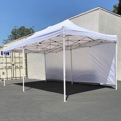 $220 (New in box) Heavy-duty canopy 10x20 ft with (2 sidewalls), ez popup shade outdoor gazebo, carry bag 