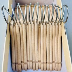 Set of 17 Honey-Can-Do Kids Wood Shirt Hangers 