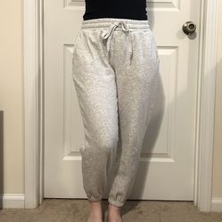 Heather Gray Elastic Jogger Sweatpants