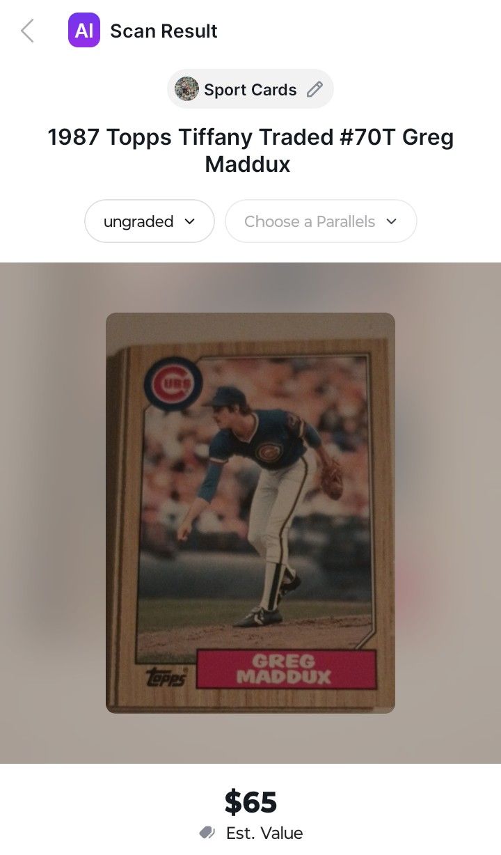 Greg Maddox Baseball Card