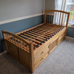 Twin Wood Bed And Mattress