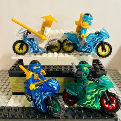 Ninja Minifigures & Motorcycles Bundle Set B | New Custom Compatible LEGO Toys
