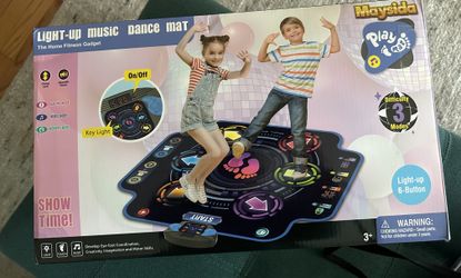 Kids Electronic Dance Pad with 6-Button & Wireless Bluetooth, Music Dance Game Mat with Built-in Music 9 Levels and 3 Modes, Birthday Gifts, Toys for