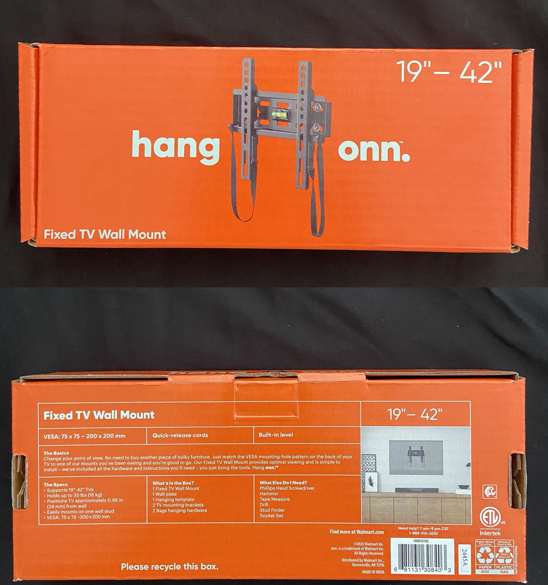 hang onn. 19 Inch - 42 Inch Fixed TV Wall Mount