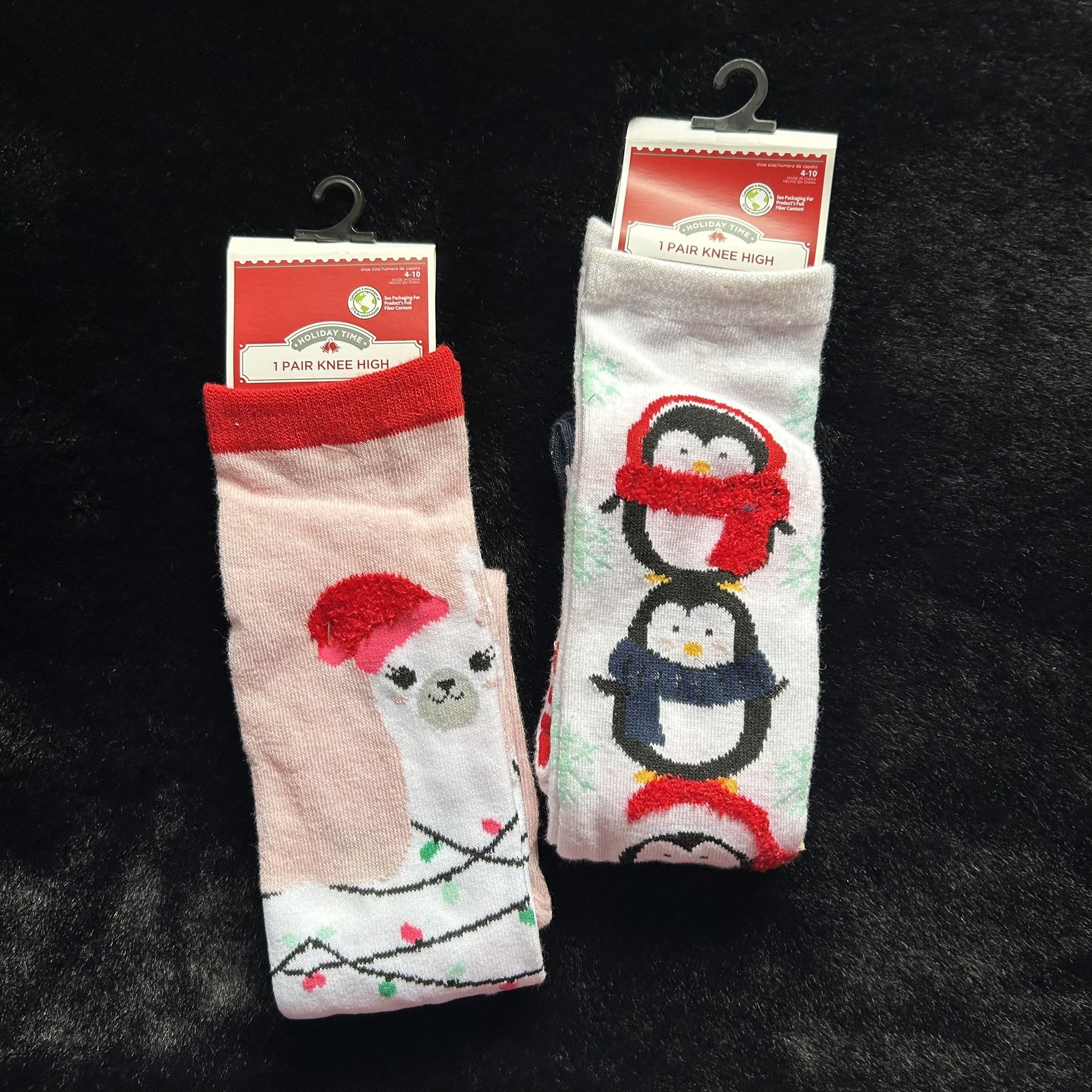 Ladies Knee High Holiday Socks - 2 Pairs