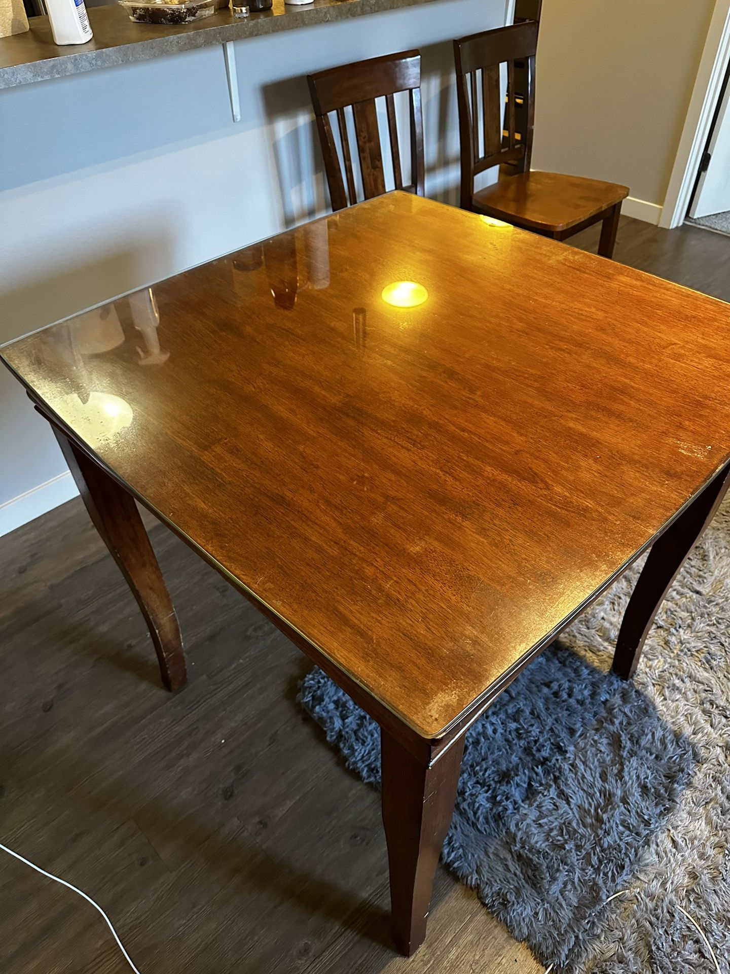 Dining table With Two Wooden Chairs