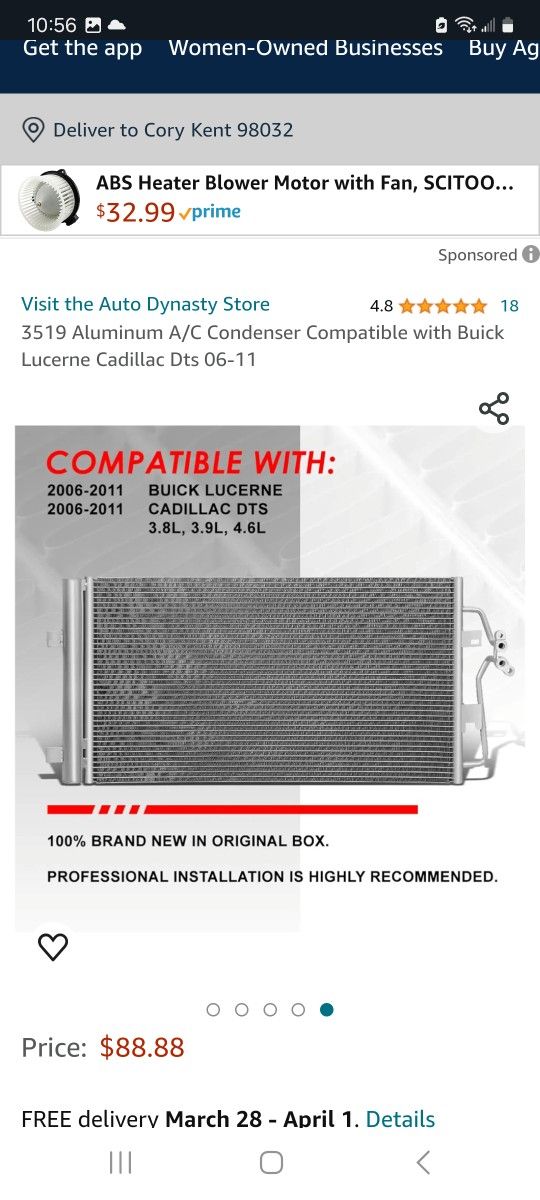 Cadillac Dts Buick Lucerne Ac Condenser