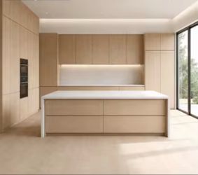 American walnut kitchen cabinets