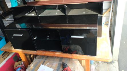 TV stand with LED lights and remote