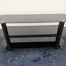 TV Stand Tempered Glass Shelves Fit 65"