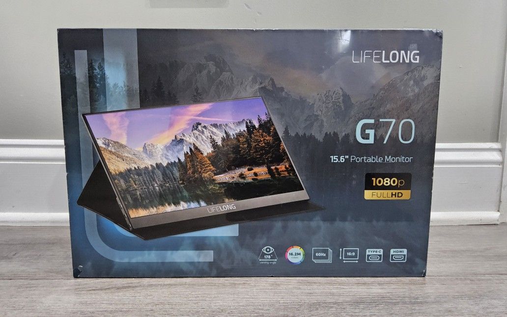 Lifelong Portable Monitor 15.6" 1080P Model G70 (New, Sealed)