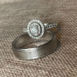 Womens Engagement Ring And Mens Wedding Band