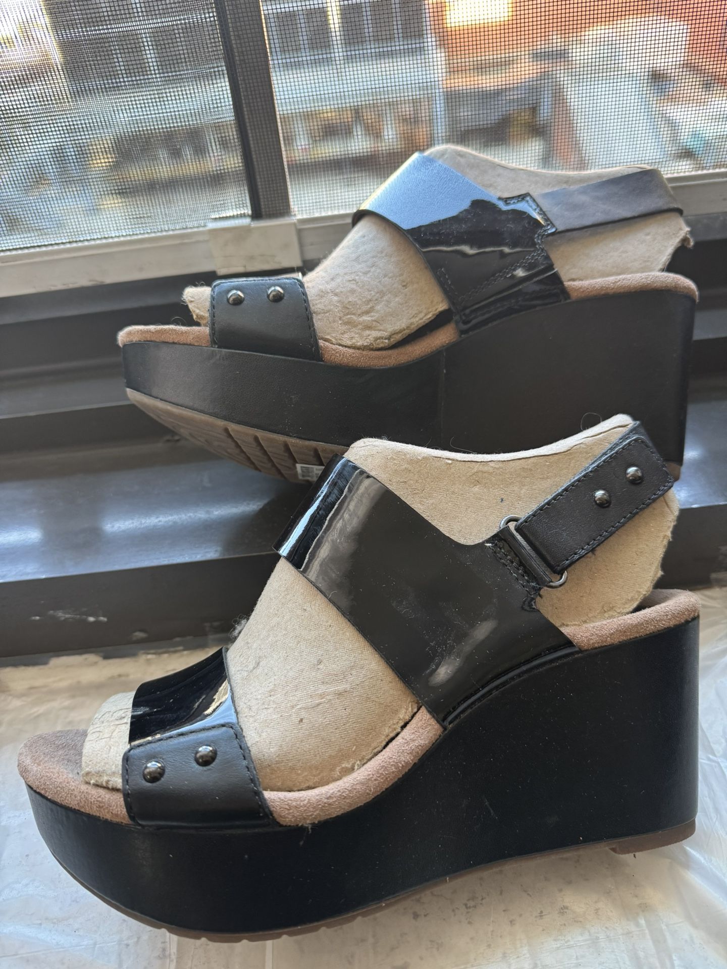 Clark’s  New Black Wedge Sandals