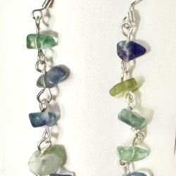 Fluorite Sterling Silver Dangle Earrings