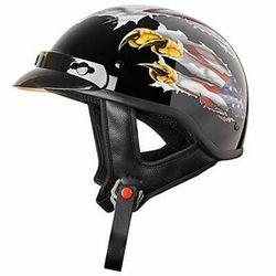 Cartman Motorcycle Half Face Helmet High Gloss. DOT Approved Patriotic Eagle USA