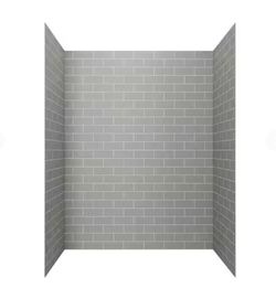 32 in. x 60 in. x 72 in. 4-Piece Glue-Up Alcove Shower Wall