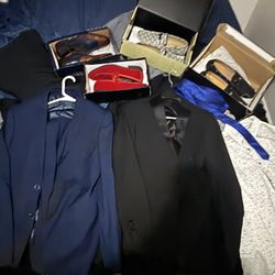 Suit With Pants And Dress Shoes And Tie