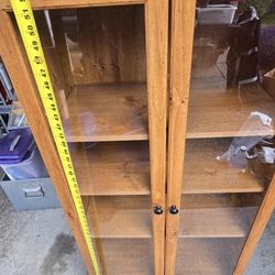 Wood glass shelf / cabinet