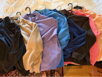 Mens XL quarter zips  in a variety of colors.