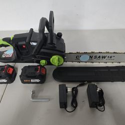 Electric Chainsaw Cordless, Chain Saw Electric, 6-Inch Guide Plate, 1800W Pure Copper Brushless Motor, 4Ah Battery, Automatic Oiler, Comfortable Grip 