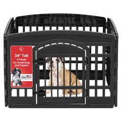 4 Panel Black Dog Pen/ New In Box