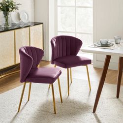Set of Velvet Dining Chairs - Purple (4 sets available)