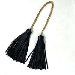 MICHAEL KORS💥VINTAGE💥Accessory Black Leather Tassels