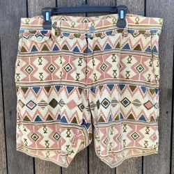Vanguard Australia Corduroy Southwestern Aztec Print Shorts COTTON 33 W Mens S
