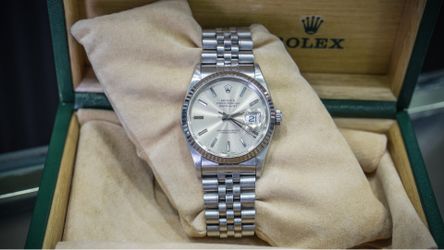 Rolex Datejust 36MM 16234 Silver Patina Dial Watch on Stainless Steel Jubilee Bracelet