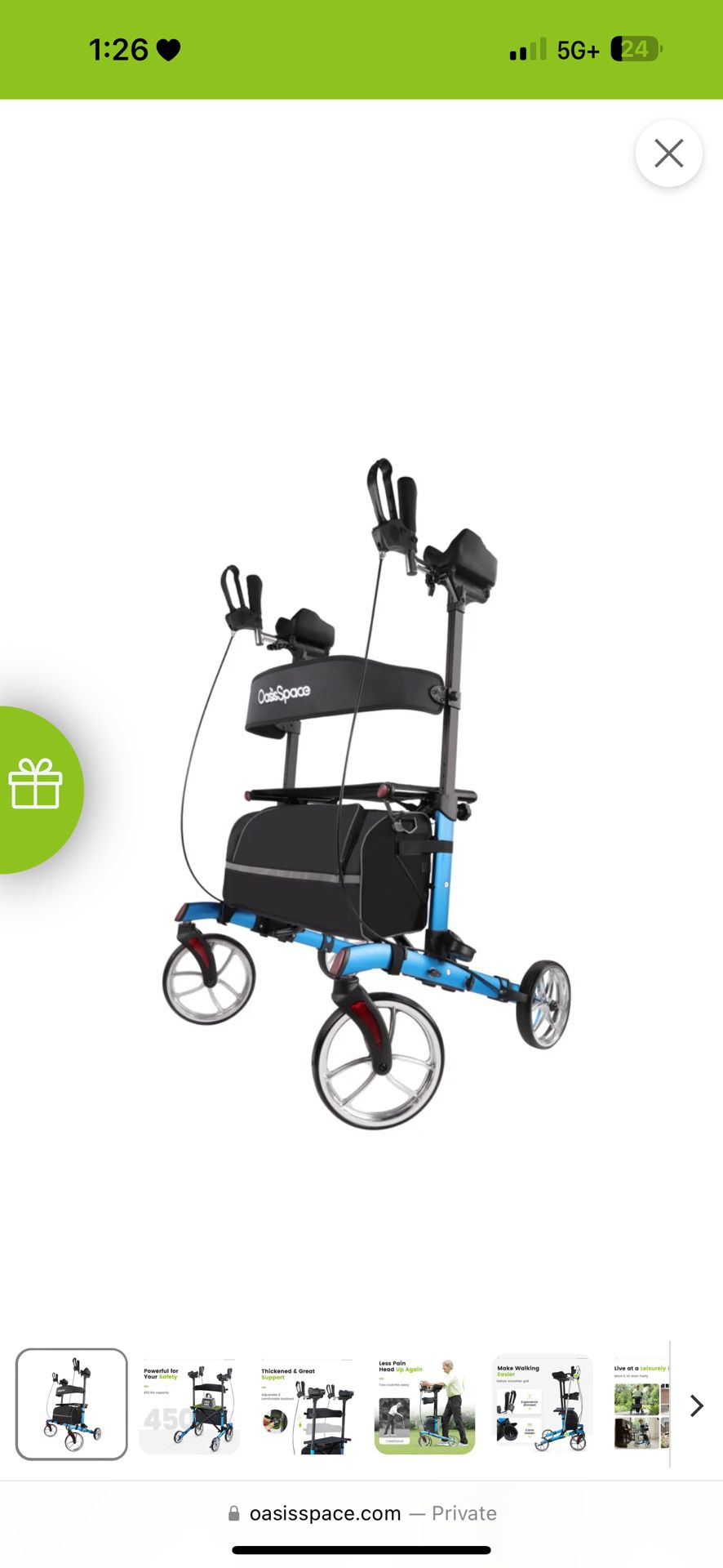 Brand New In Box : Bariatric Upright Walker By Oasis Space 