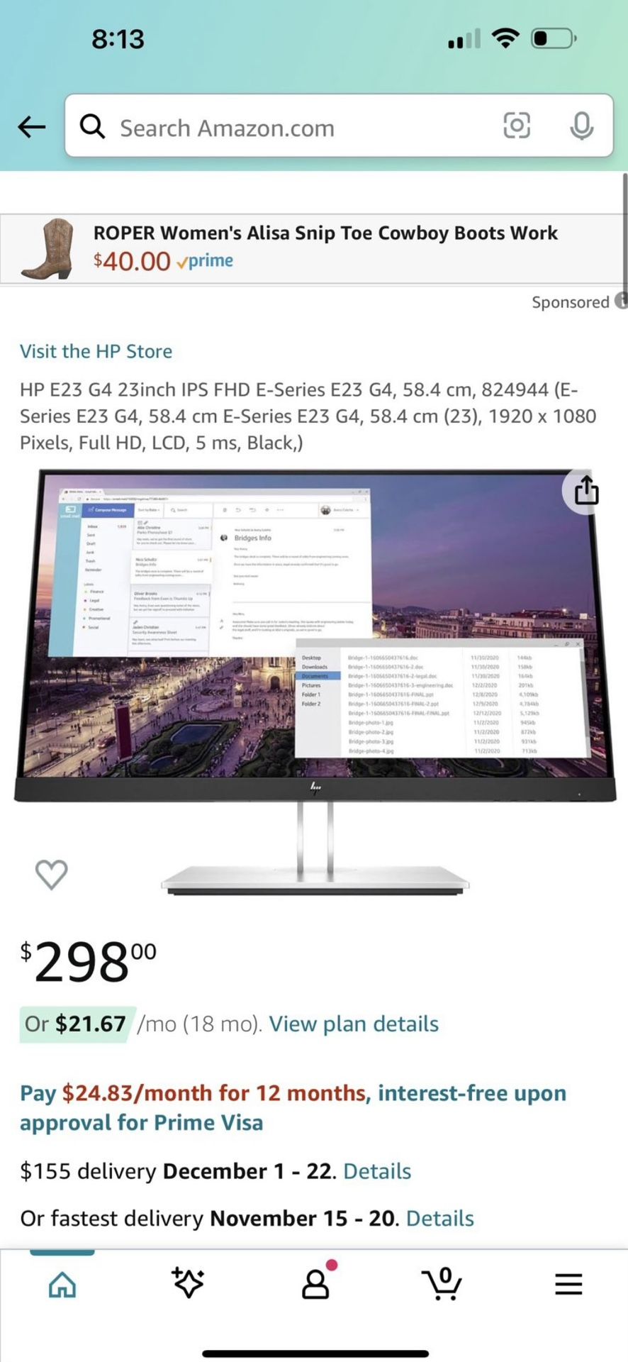 Brand new E23 G4, 58.4 cm, 1920 x 1080 Pixels, Full HD, LCD, 5 ms, Black. Bought for work but didn’t end up using them. Negotiable price. Pick up only