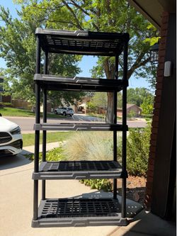 5 tier Hart ventilated resin shelving 750lb capacity