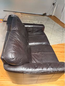 Brown Leather Love Seat