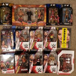 wwe , aew assorted figures 