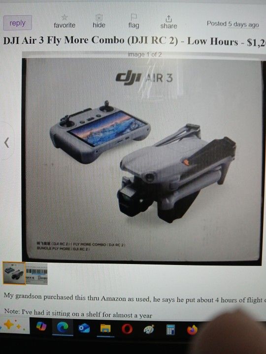 DJI Air 3 Fly MORE Combo (DJI RC 2) - Low Hours