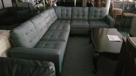 Brand new grey linen corner sectional