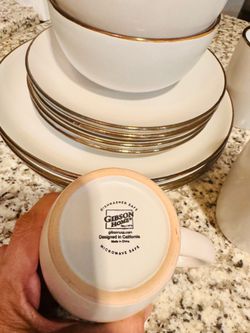 Gibson Home Rockaway Gold 13-Piece Dinnerware Set – $29