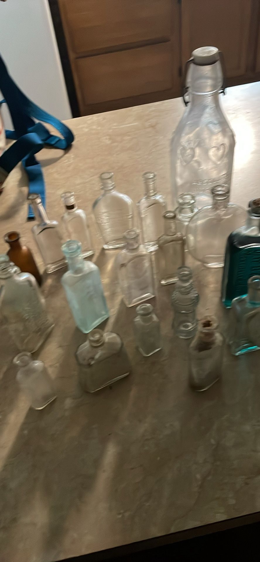 Antique bottles and miscellaneous bottles