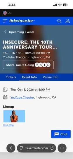 Tickets to Issa Rae Insecure