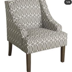 Homepop Finley Swoop Armchair Brindle Gray New