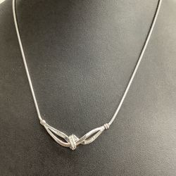 Sterling Silver Diamond Necklace