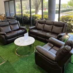 Living Room Recliner Sofa 3 Pcs Set 