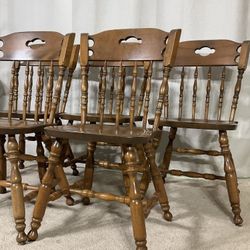 S. BENT BROS. Hard Rock Maple Colonial Chairs Made In USA