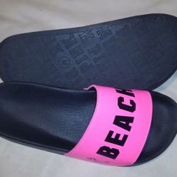 NEW VICTORIA'S SECRET PINK BEACH PLEASE FLIP FLOP SLIDES SANDAL SANDLE SHOE WOMEN'S SIZE M MEDIUM 7-9