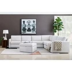 Free Delivery Flexsteel 6 piece Modular Sectional with Storage Ottoman Retail $4700