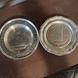 vintage pewter collector's plate