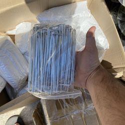 Metal Stakes 6” Galvanized, Landscape, Spikes, Garden Nails