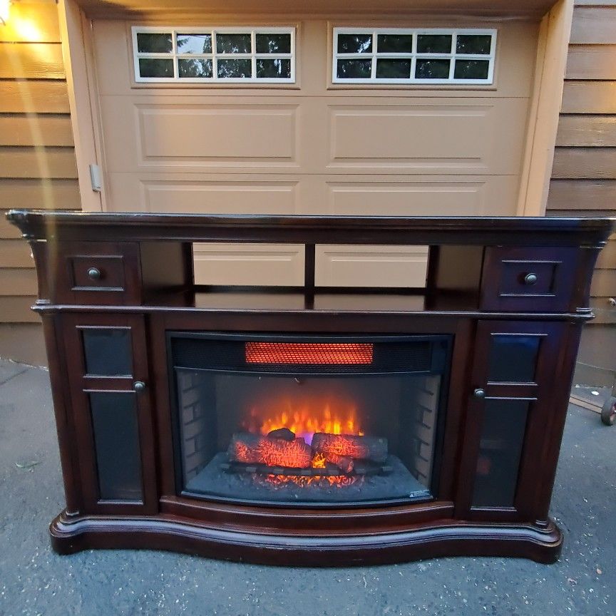 2 Beautiful Solid Wood Large Fireplace For Sale . Only $390 Each. Works Perfectly