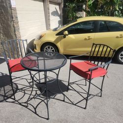Metal table and chairs
