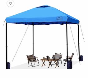 10x10 Pop Up Commercial Canopy Tent - Waterproof & Portable Outdoor Shade with Adjustable Legs, Air Vent, Carry Bag & Sandbags (Light Blue)